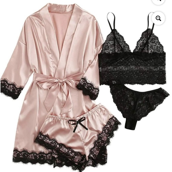 LOFIR Sexy Lingerie for Women, Womens Summer Pajamas Pjs Sets of 4 Pcs - Picture 1 of 7